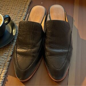 Madewell The Frances Loafer Mule Black Leather Slip-On Shoes Size 7.5